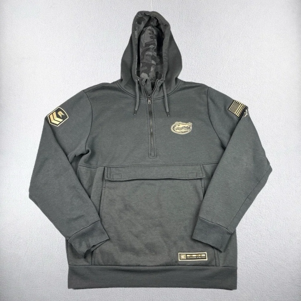 Florida Gators Hoodie Men Medium Sweatshirt Gray Colosseum Athletic Pullover OHT